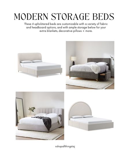 Sleek modern upholstered beds with the added benefit of ample storage built in beneath. Oh, and you have either headboard and/or fabric options available for customization as well 🌟🌟🌟🌟🌟 you’re welcome! ☺️ 

#LTKStyleTip #LTKHome #LTKSaleAlert