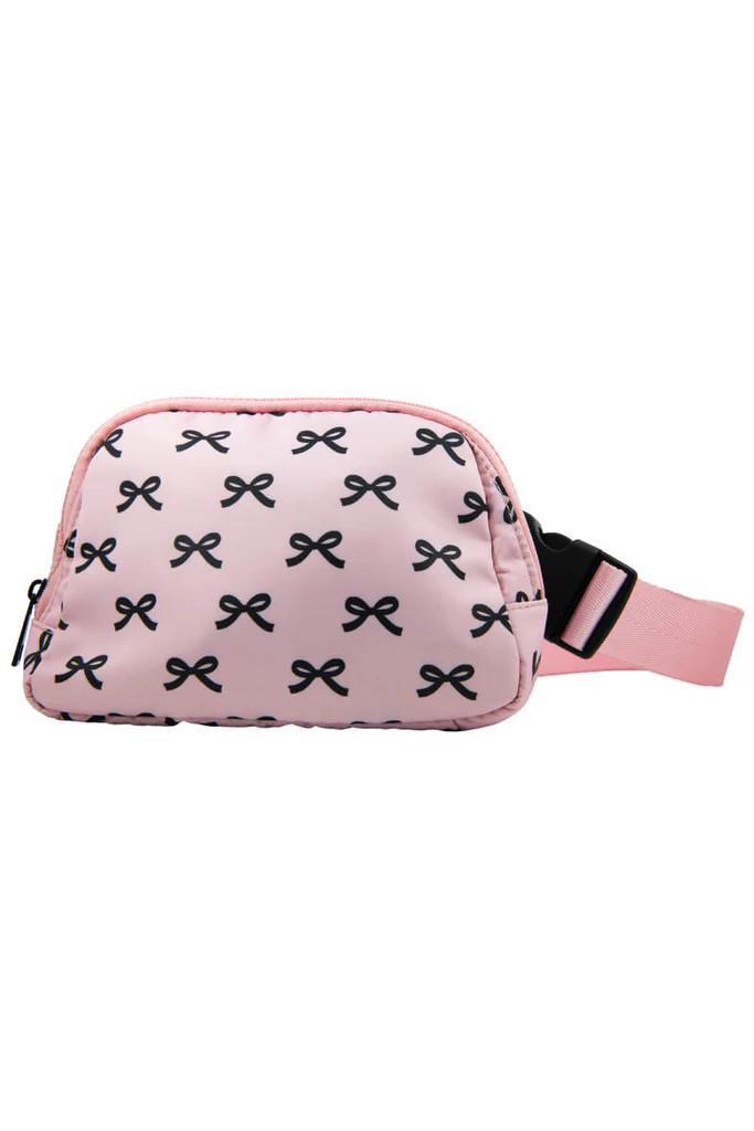 Black & Pink Mini Coquette Bows Belt Bag | Katydid.com