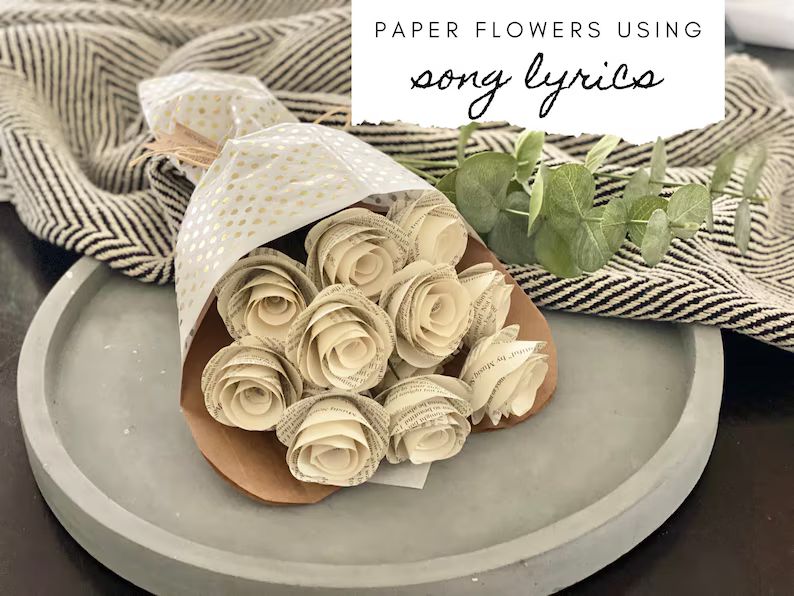 Custom Song Lyrics Paper Flowers Wedding Vows Paper | Etsy | Etsy (US)