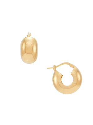 Saks Fifth Avenue Made in Italy 14K Goldplated Sterling Silver Hoop Earrings on SALE | Saks OFF 5... | Saks Fifth Avenue OFF 5TH