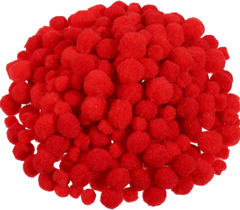 350 Pieces Christmas Pom Poms Small Craft Pompoms Red Fluffy Pom Ball Decoration for Christmas DI... | Amazon (US)