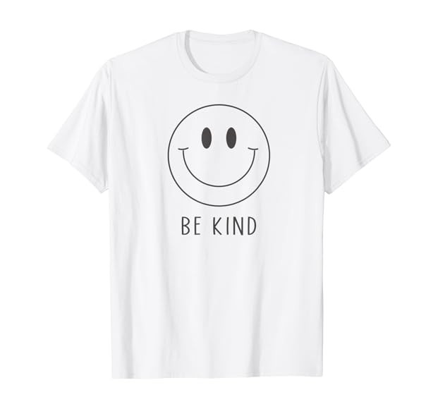 Be Kind Minimalist Smile Face Shirt Cute Smiling Face Funny T-Shirt | Amazon (US)