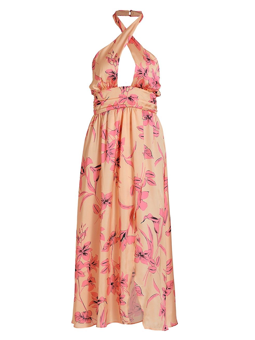 Luna Floral Halter Midi-Dress | Saks Fifth Avenue