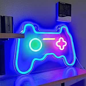 SOLIDEE Led Dimmable Neon Signs Wall Decorations For Living Room|Bedroom Gamepad Controller Shape... | Amazon (US)