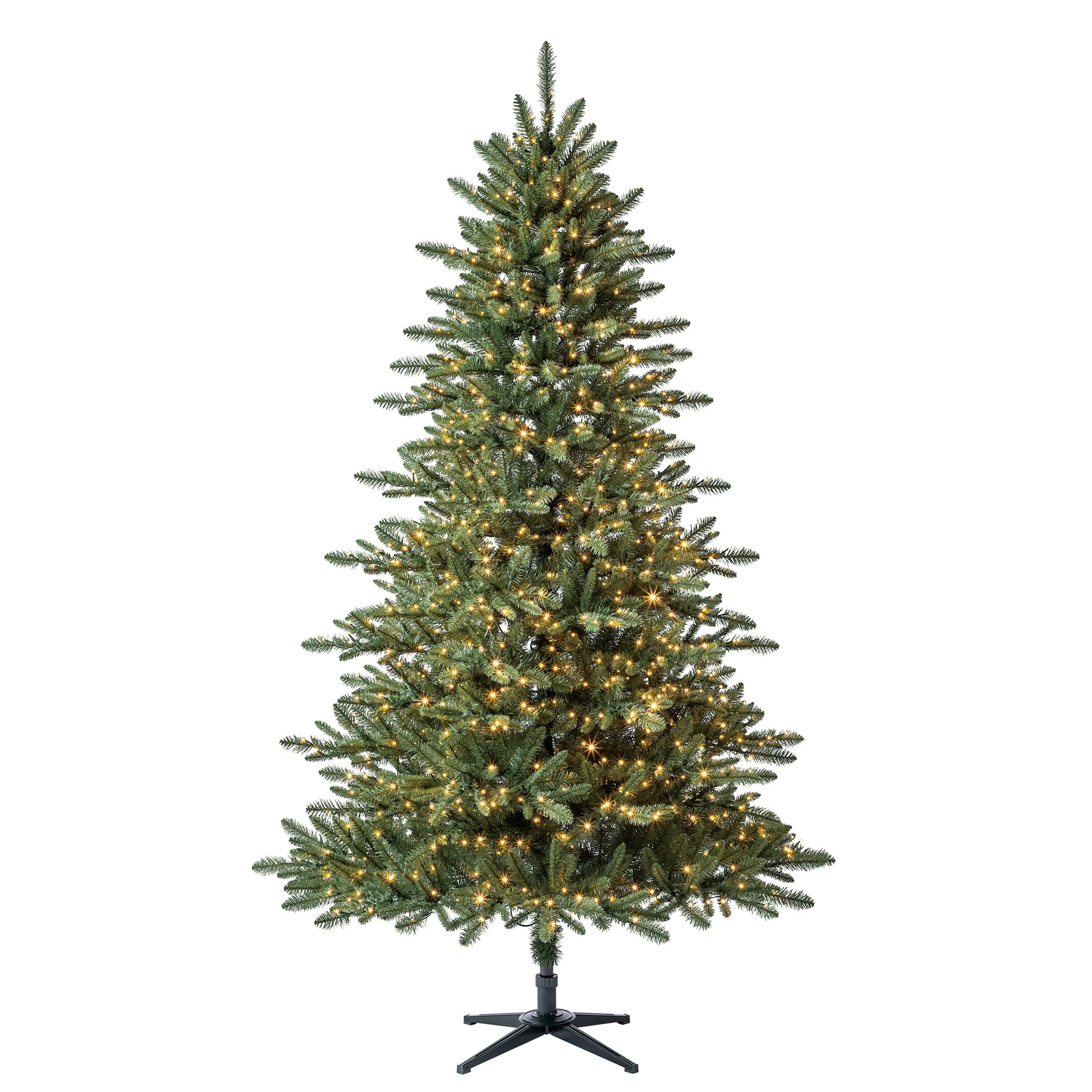 7.5' Pre-Lit Milford Pine Green Artificial Christmas Tree with LumaDazzle Color-Changing Twinkle ... | Walmart (US)