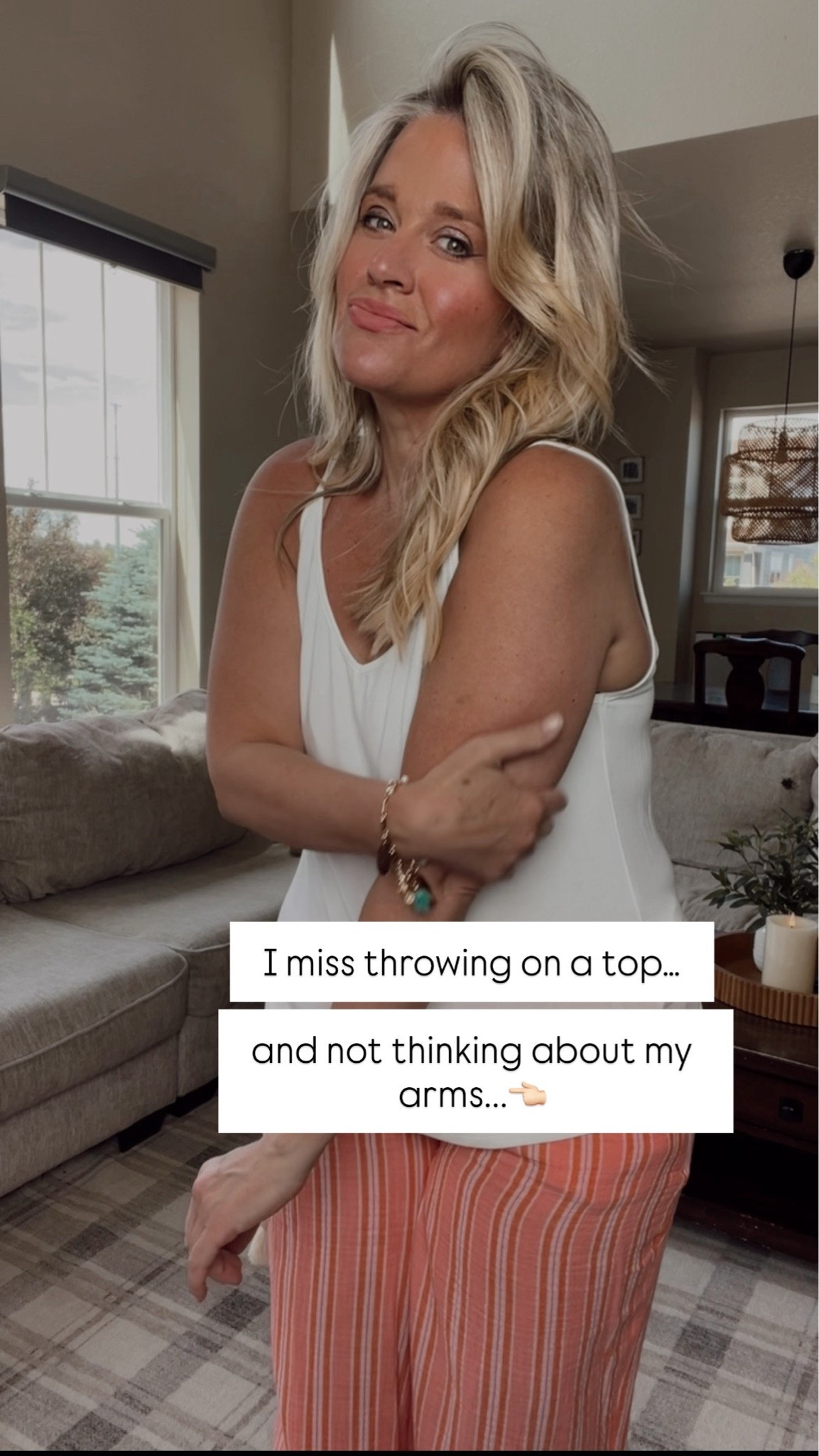✨Tap the bell, save and ❤️ for over 40 fashion, midlife style, midsize fashion and luxury looks for less. 


I asked thousands of women one question.

And the answer was almost the same every time.

“I used to love summer. Now I dread getting dressed.”

Not because we’re older.

Not because we’ve forgotten how to dress.

Because it’s hot, and suddenly every outfit feels too revealing or too warm.

I miss throwing on a top and not thinking about my arms.

If you’ve ever stood in front of your closet wondering what will keep you cool without making you feel exposed, this carousel is for you. 🤍

These are the pieces I reach for when I want arm coverage without overheating.

✨ Lightweight
✨ Breathable
✨ Easy to wear
✨ Confidence-boosting

Because you shouldn’t have to choose between staying cool and feeling comfortable in your own skin.

👑 Outfit Physics™
Lift the Eye.
Skim the Body.
Balance Proportions.

Comment COOL and I’ll send you all the details.

📌 Save this for the next time it’s hot and nothing in your closet feels right.

👑 Helping you look good, feel good.-Lindsey Denver   

Check back daily for belly-friendly style, confidence, and Outfit Physics™.

#LTKOver40 #LTKPlusSize #LTKMidsize

Comment SHOP below to receive a DM with the link to this post on my LTK ⬇ https://liketk.it/6fO5M