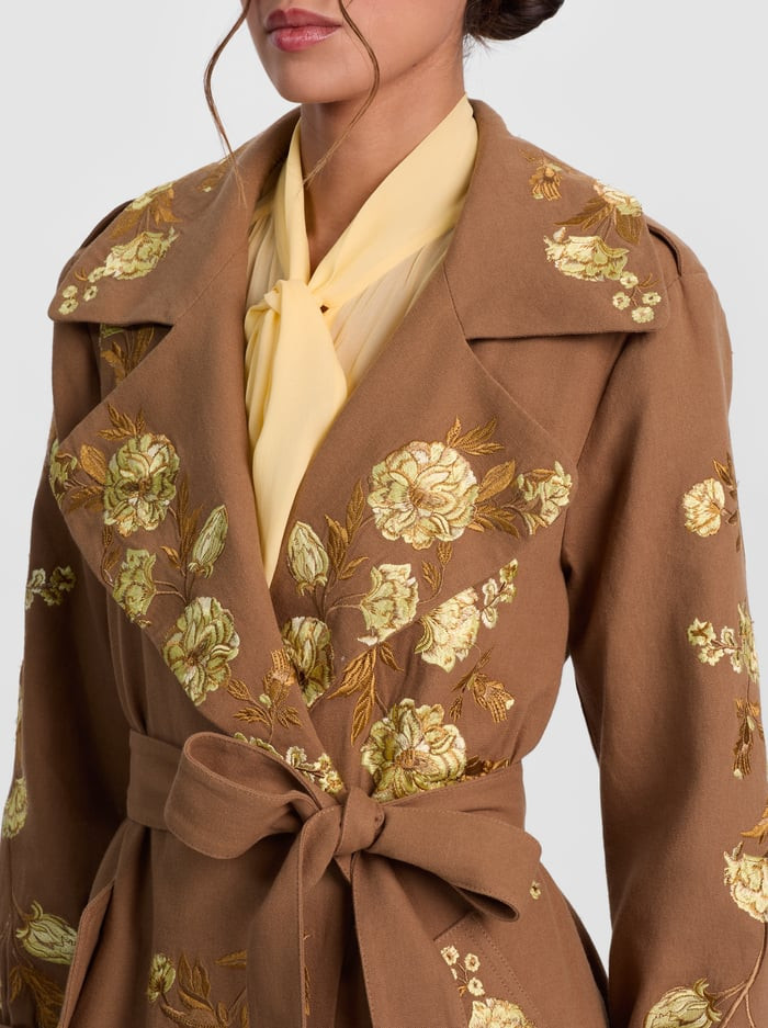 NEVADA EMBROIDERED TRENCH COAT | Alice + Olivia