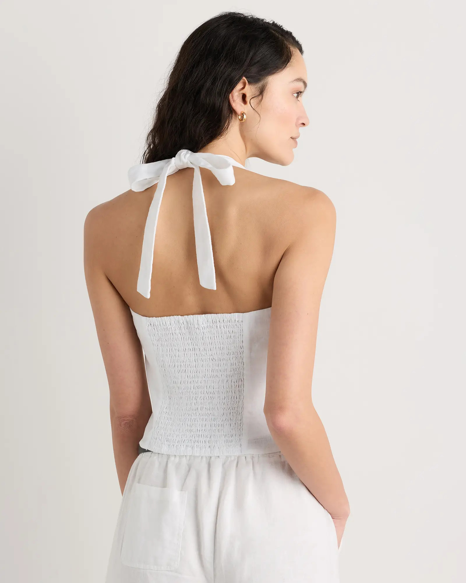 100% European Linen Halter Top | Quince
