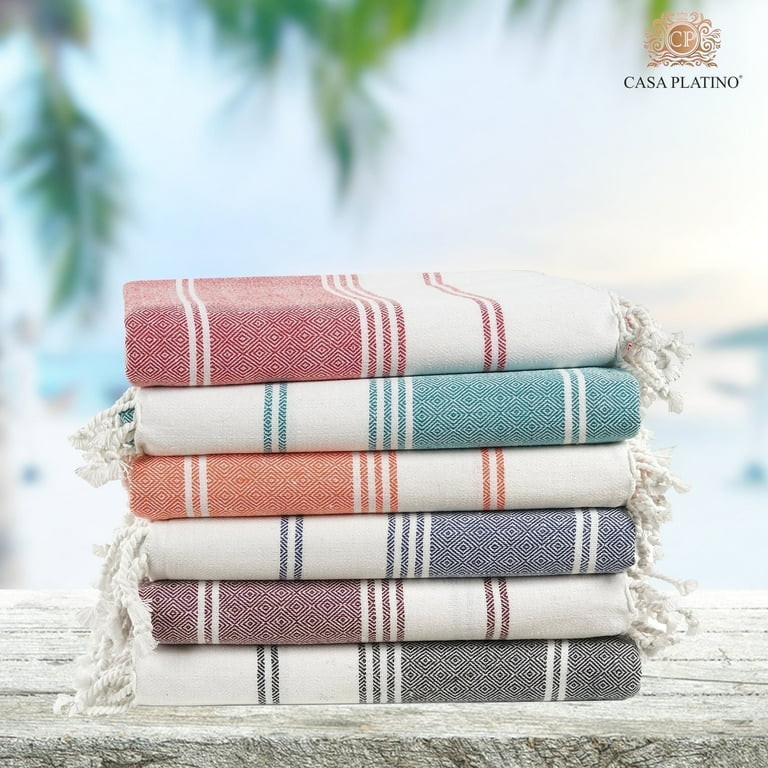 Casa Platino Cotton Beach Towels 6 Pack, Oversized Cotton Beach Towels, Quick Dry Lightweight San... | Walmart (US)