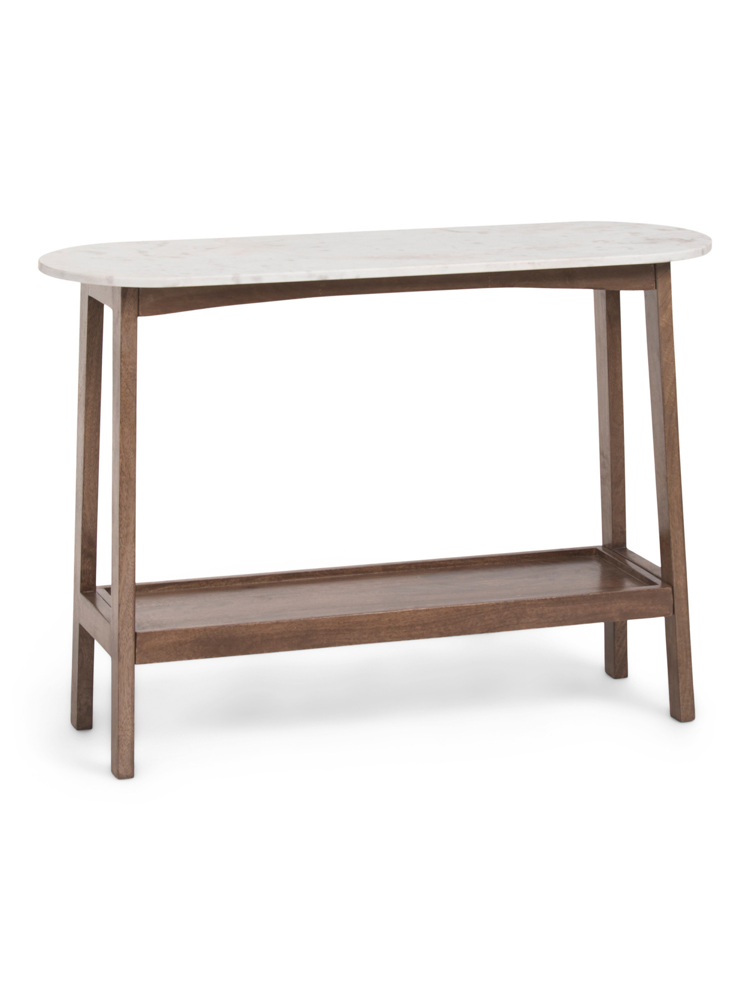 42x13x31 Oval Marble Top Solid Wood 2-tier Console Table | TJ Maxx