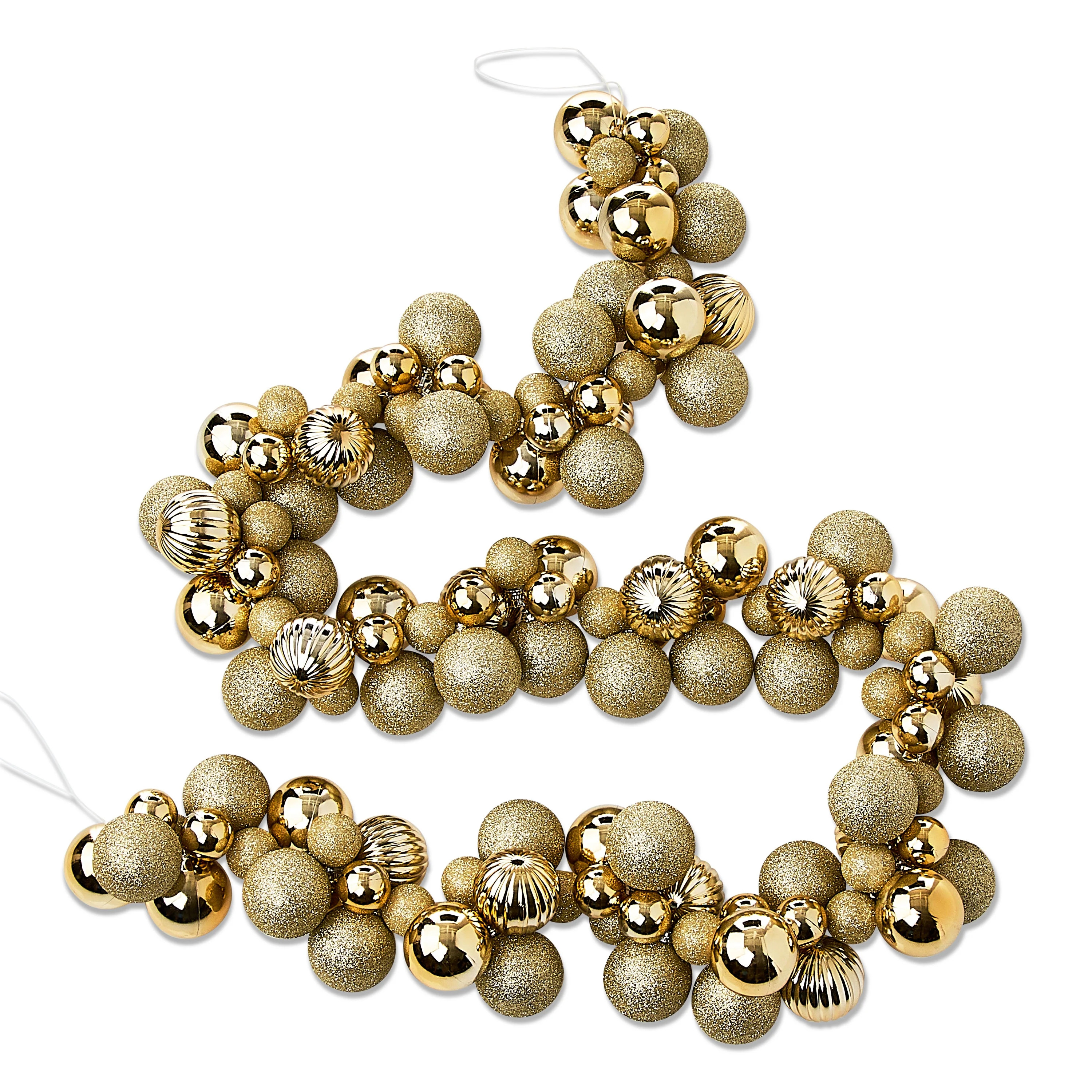 Braided Ornaments Christmas Garland, Champagne Gold, 6', by Holiday Time | Walmart (US)