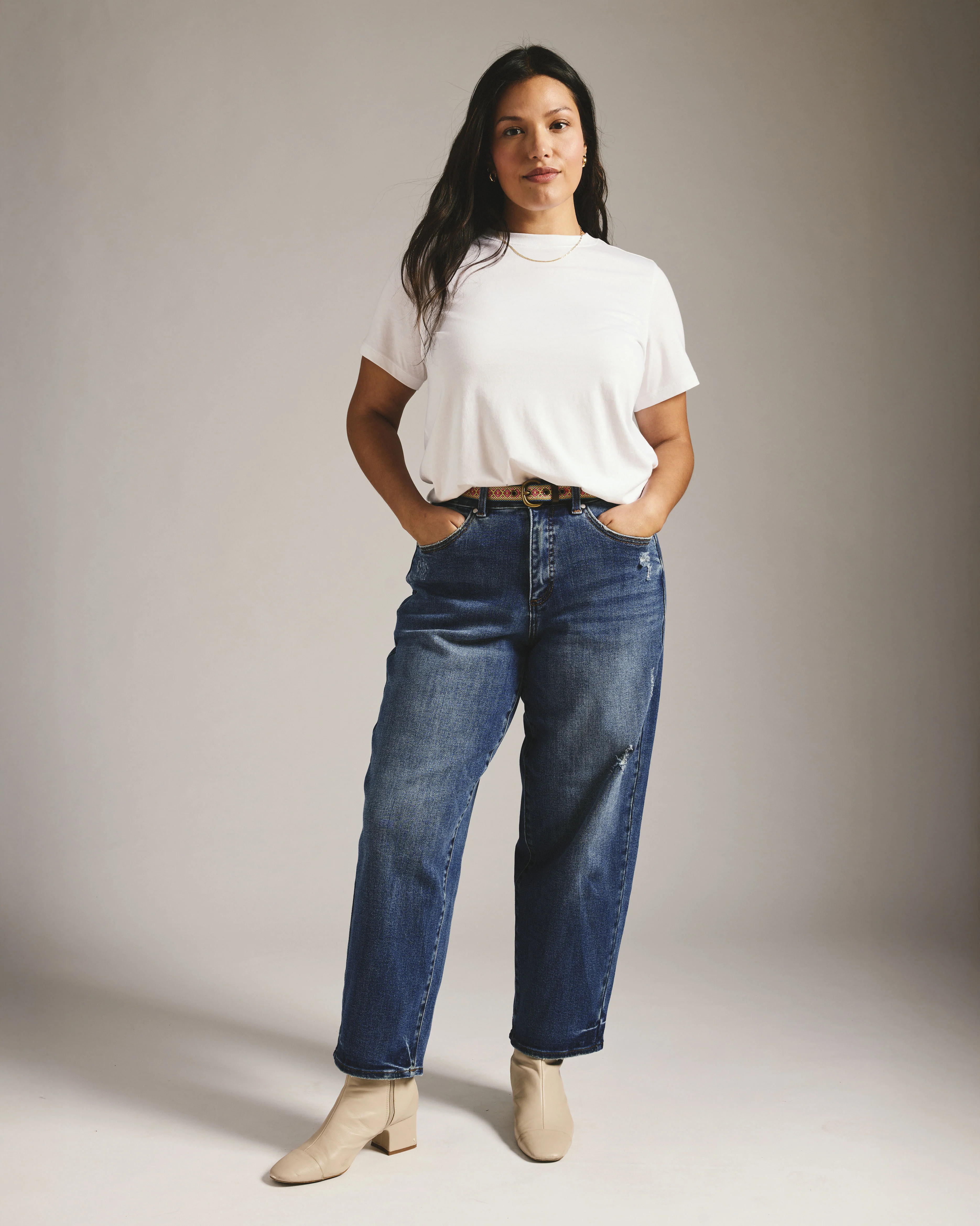 Lou High Rise Barrel Leg Jeans - Princeton Blue | Universal Standard