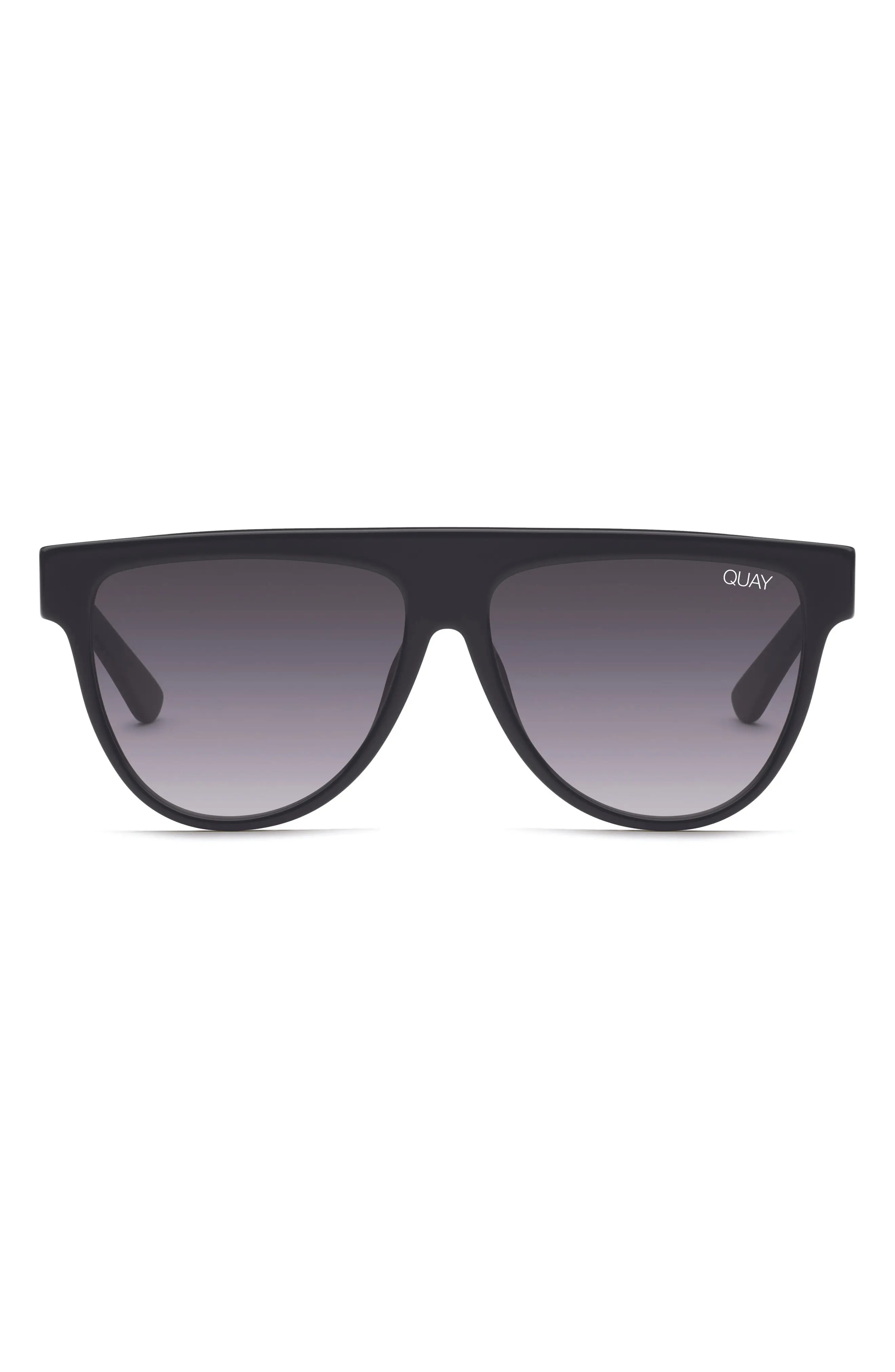 Women's Quay Australia Last Night 57Mm Flat Top Sunglasses - Black/ Smoke | Nordstrom