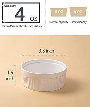 Delling 4 Oz Ramekins - Creme Brulee Ramekins Oven Safe, Porcelain Souffle Dish For Baking, Puddi... | Amazon (US)