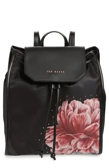 Ted Baker London Iberiis Tranquility Print Backpack - Black | Nordstrom