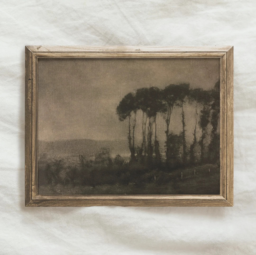 Moody Farmhouse Art Print / Rustic Forest Painting Digital Download / Nature Art Decor PRINTABLE ... | Etsy (CAD)