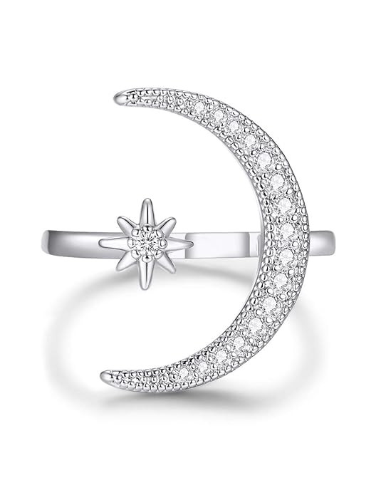 Bamos Patron Saint Series Jewelry Goddess Adjustable Moon Star Ring for Women and Girls | Amazon (US)