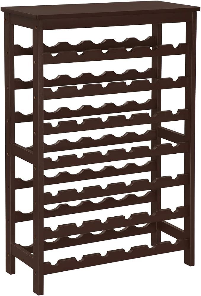 SONGMICS 42-Bottle Wine Rack Free Standing Floor, 7-Tier Display Wine Storage Shelves with Table ... | Amazon (US)