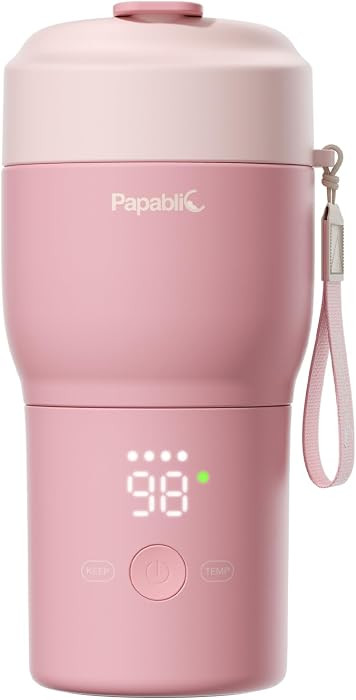 Papablic 2X Faster Portable Baby Bottle Warmer Pro for Travel (Pink) | Amazon (US)