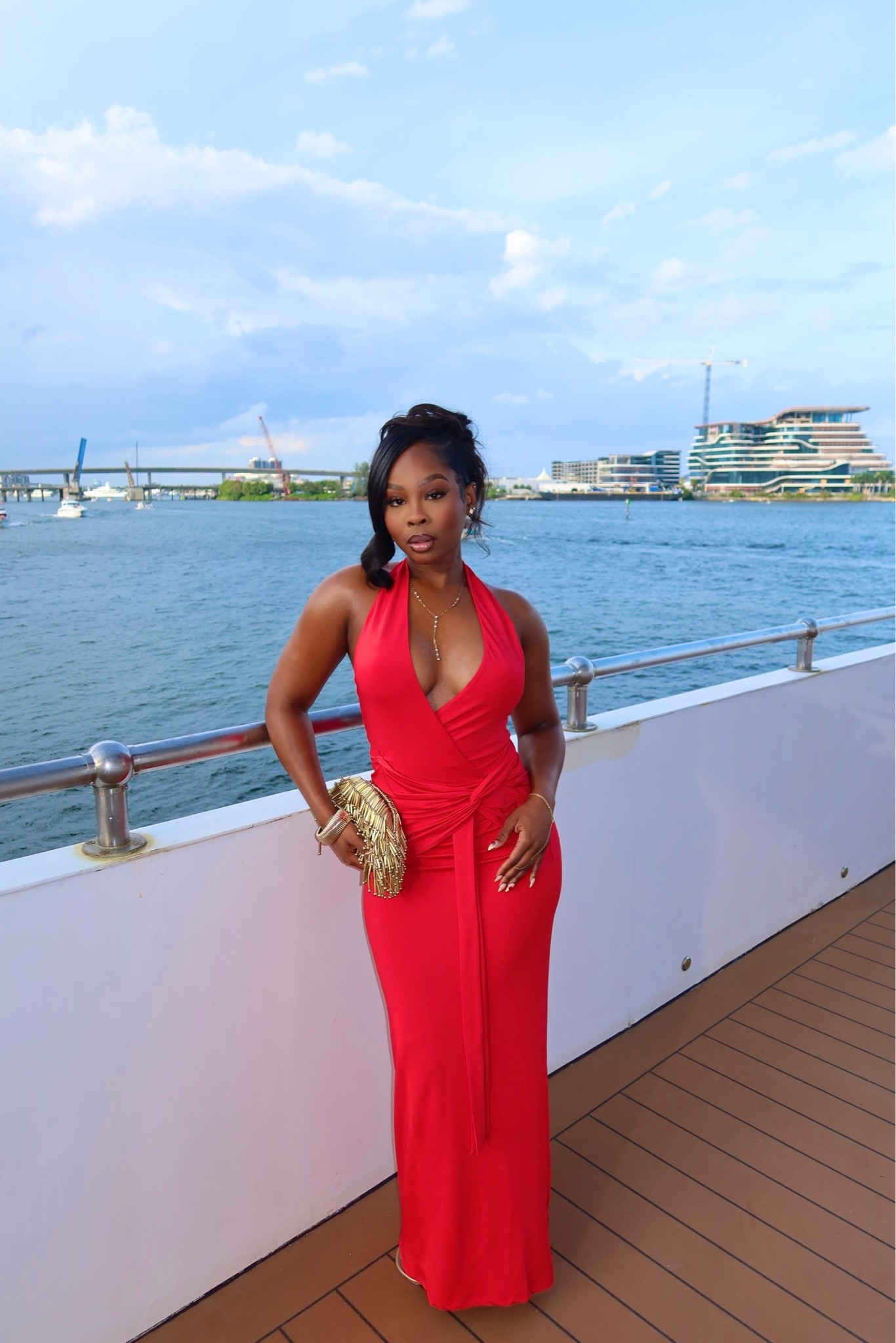 Beautiful red halter dress- I’m a size small
