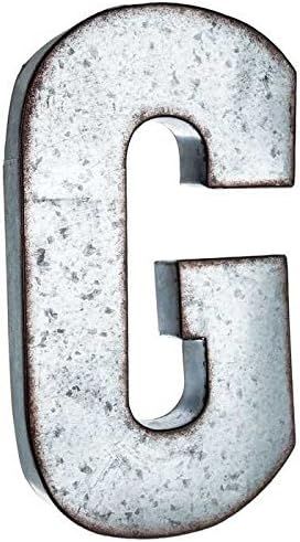 Huge 20" Metal Alphabet Wall Décor Letter G Rusted Edge Galvanized Metal | Amazon (US)