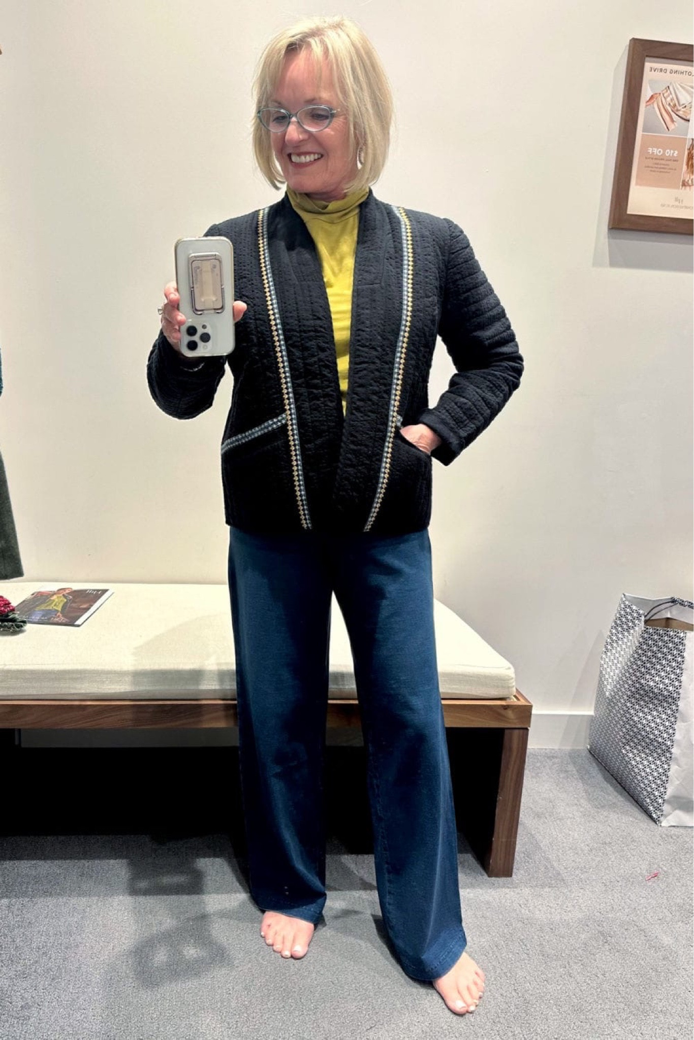 If you’re looking for a pair of jeans that are as comfortable as your sweats, these from J.Jill are for you! I paired it with their everyday turtleneck that comes in six colors and this fun seersucker jacket. It’s not fitted so you can wear it with thicker sweaters or you could size down if you won’t be wearing sweaters under it. The channel quilting and embroidered trim is such a nice touch and creates a put-together fall outfit.

#Jill #JillFashion #Fashion #FallFashion #Fashionover50 #Fashionover60 #widelegdenim #seersucker 

#LTKstyletip #LTKSeasonal #LTKover40