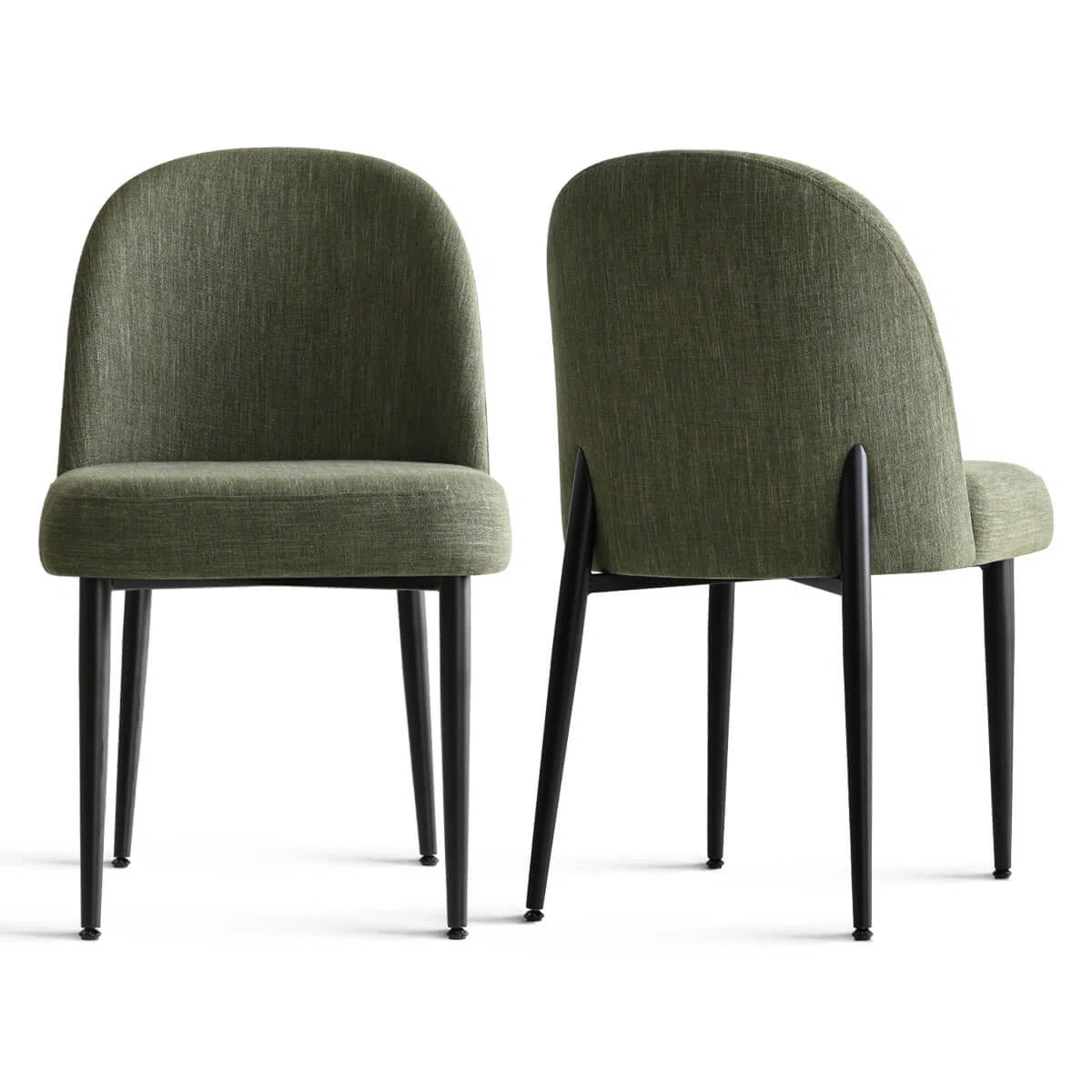 Linen Upholstered Dining Chair with Metal Legs (Set of 2) | Wayfair North America