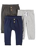 Carter's Baby Boys 3-Pack Pants, Grey/Navy, 6M | Amazon (US)