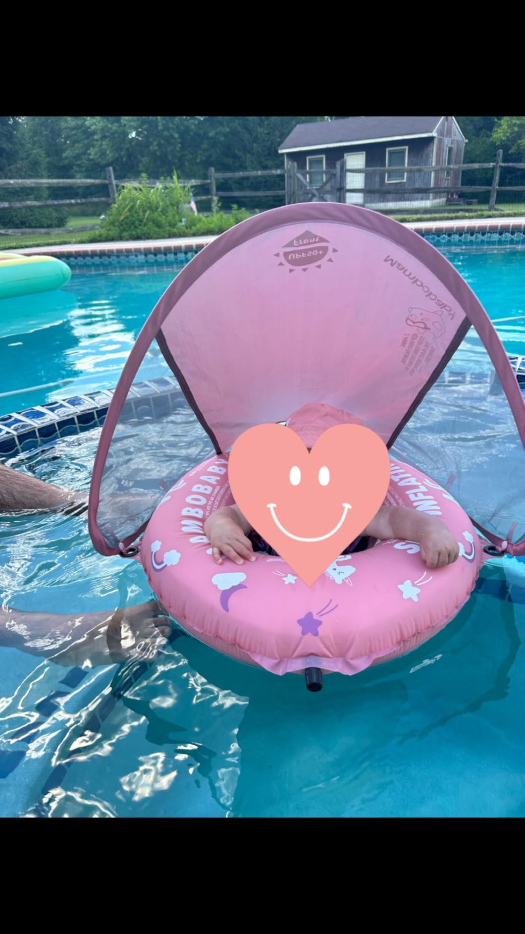 Mambobaby Float Add Tail Baby Swim Float with Canopy, Non-Inflatable Solid Baby Float, Upgrade So... | Amazon (US)