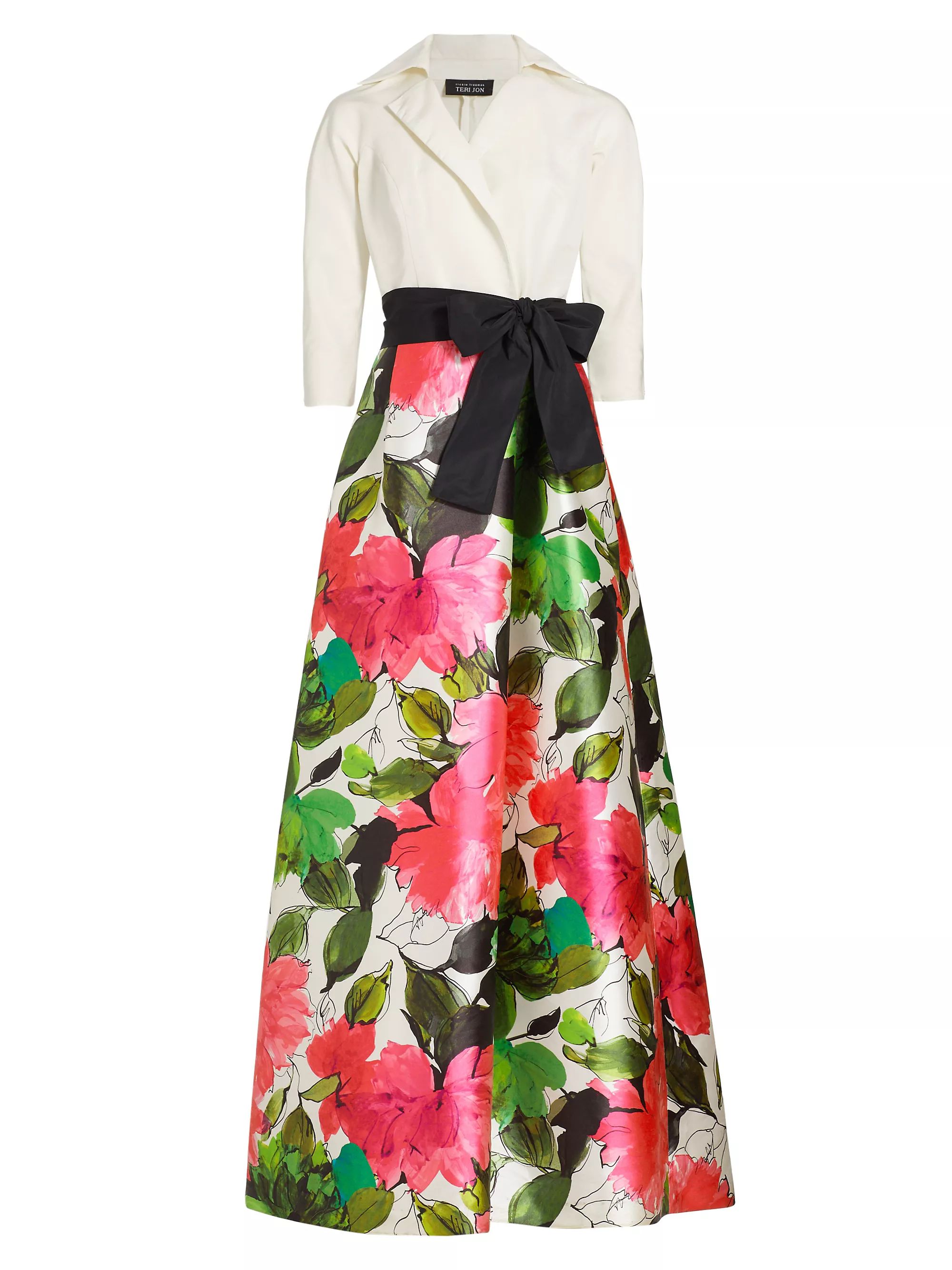 White MultiAll Evening GownsTeri Jon by Rickie FreemanBow-Detailed Floral Taffeta Gown$910
      ... | Saks Fifth Avenue