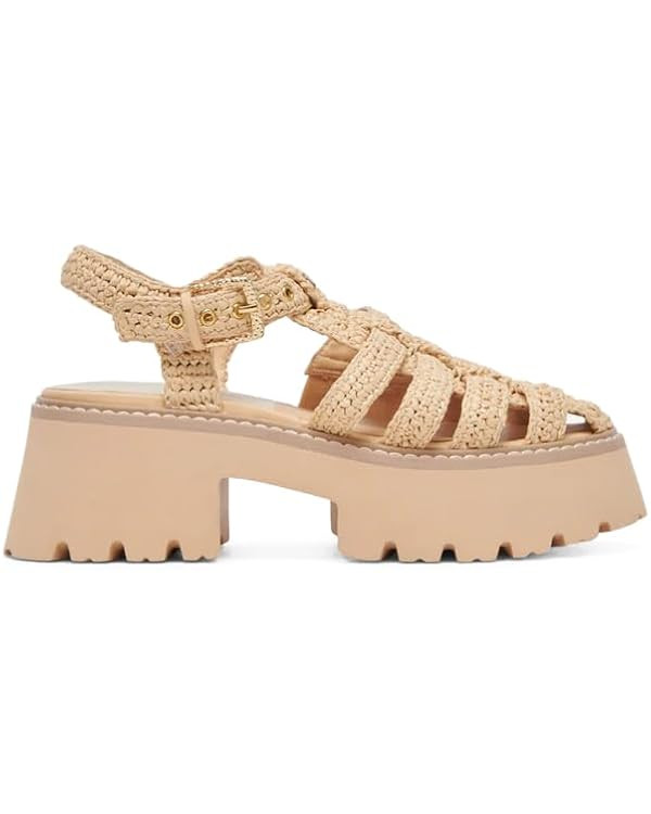 Platform Sandals for Women Raffia Espadrille Summer Beach Sandals with Adjustable Buckle Strap Cl... | Amazon (US)