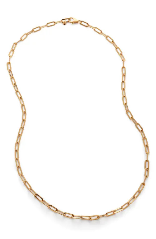 Monica Vinader Deco Paper Clip Chain Necklace in Yellow Gold at Nordstrom | Nordstrom