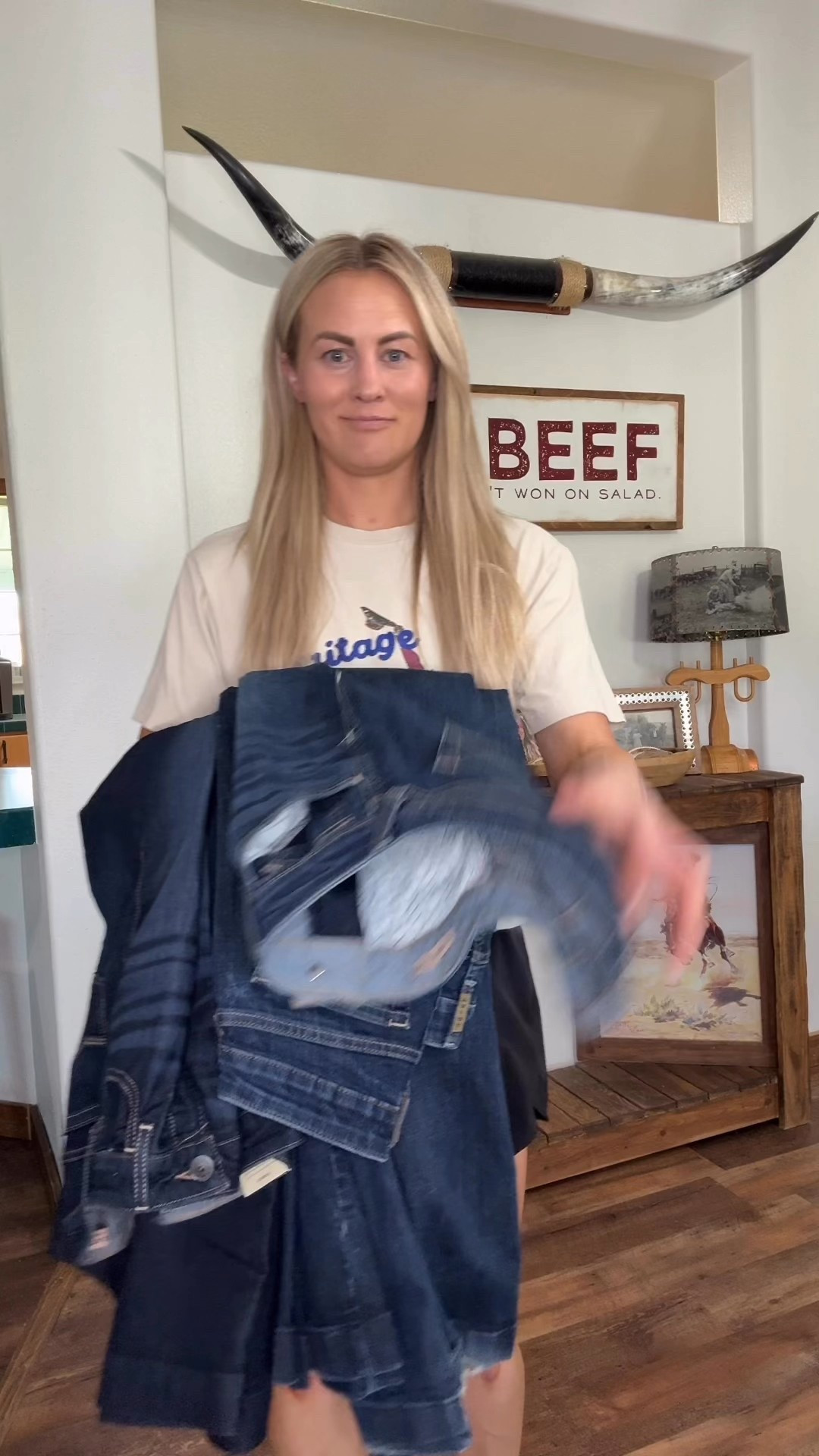 The world’s BEST jeans, and they’re under $100.

I’ve put them through it all—long workdays, hours in the saddle, sideline duty at school functions and kids’ games, date nights, and even speaking on stage.

They’re the pair I reach for when I don’t want to think too hard about what to wear, because they always work. They’ve got that perfect mix of comfort, durability, and polish that makes them just as easy to ride in as they are to dress up. They truly are the most versatile jeans I own.

If you want the link, comment “Dark Denim” and I’ll send it + all the sizing details, your way.

And if you already have them and love them… do I dare ask how many pairs you’ve collected by now? Your secret is safe with me. 😉
