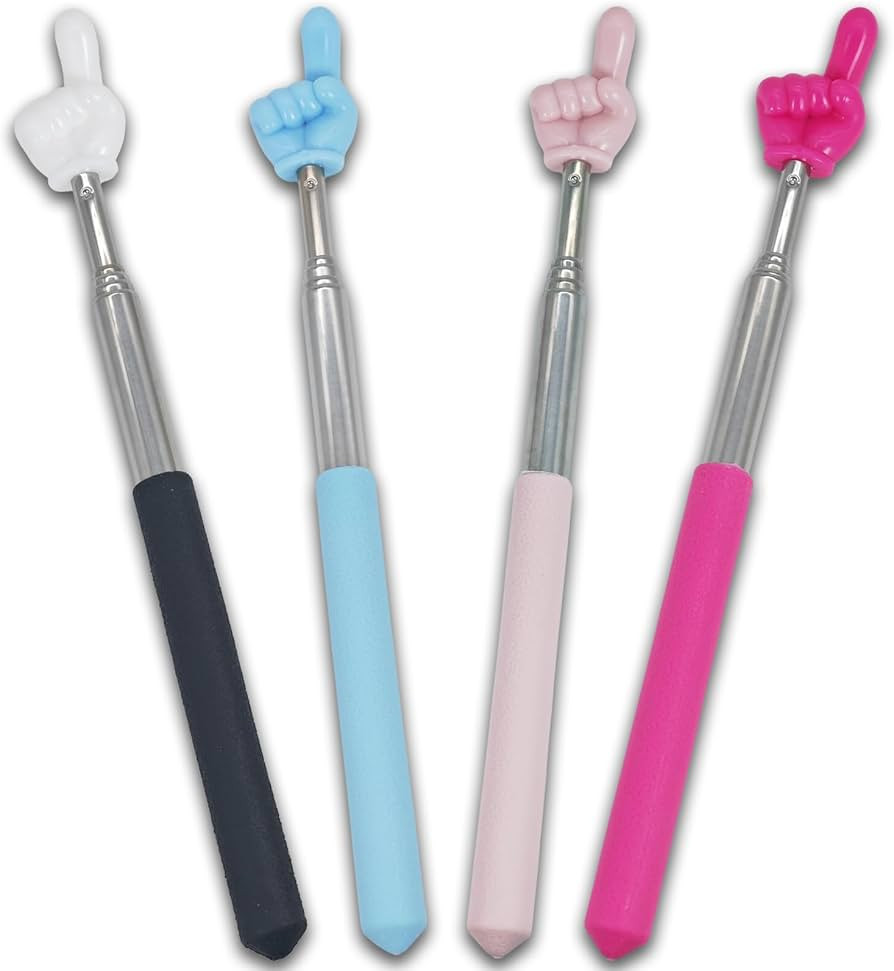 4 PCS Extendable Pointer Finger Stick - Bright Colored Telescopic Teachers Pointer for Classroom,... | Amazon (US)