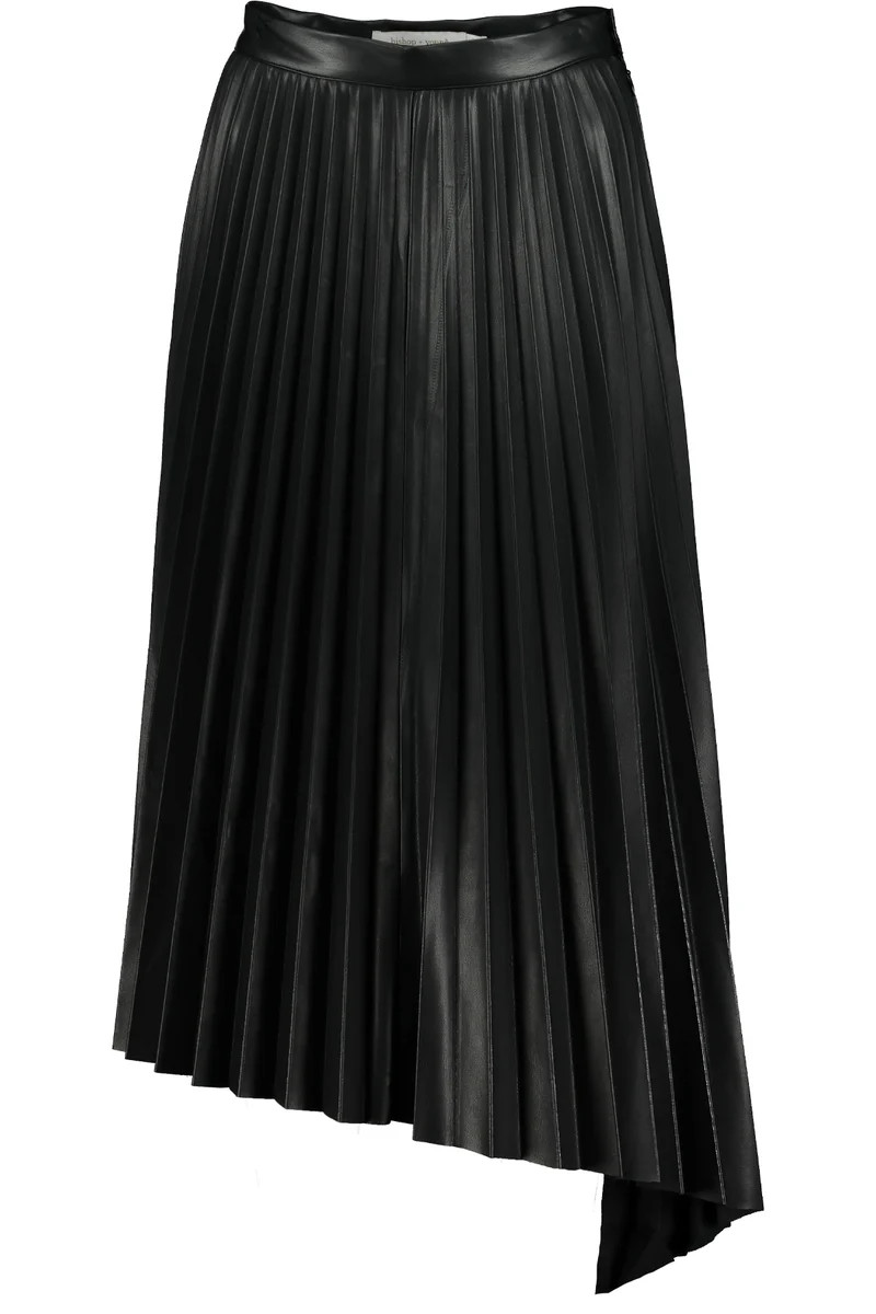 Presley Pleated Vegan Leather Midi Skirt | Bishop + Young