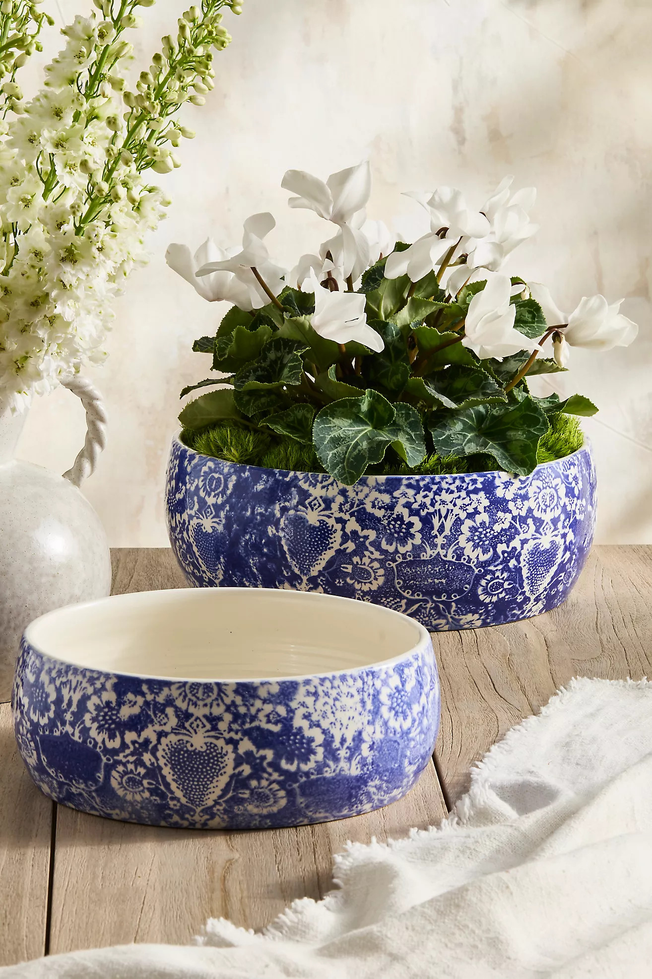 Italian Painted Floral Bowl Planter | Terrain