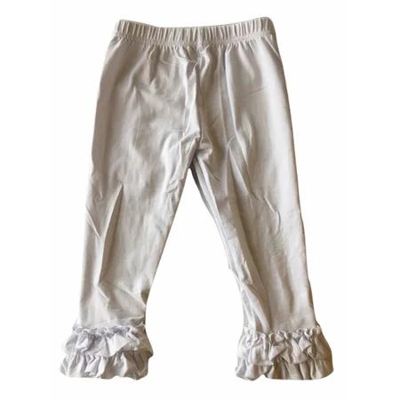L C Boutique Girls Double Ruffle Pull On Jersey Ankle Pants Sizes 2 to 12 | Walmart (US)