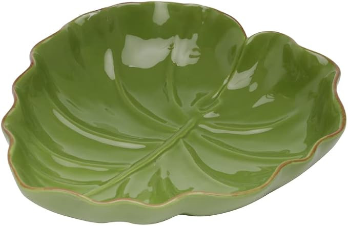 Lyor PRATO DECORATIVA DE CERÂMICA BANANA LEAF LISO 23,5x22x6,5CM VERDE | Amazon (BR)