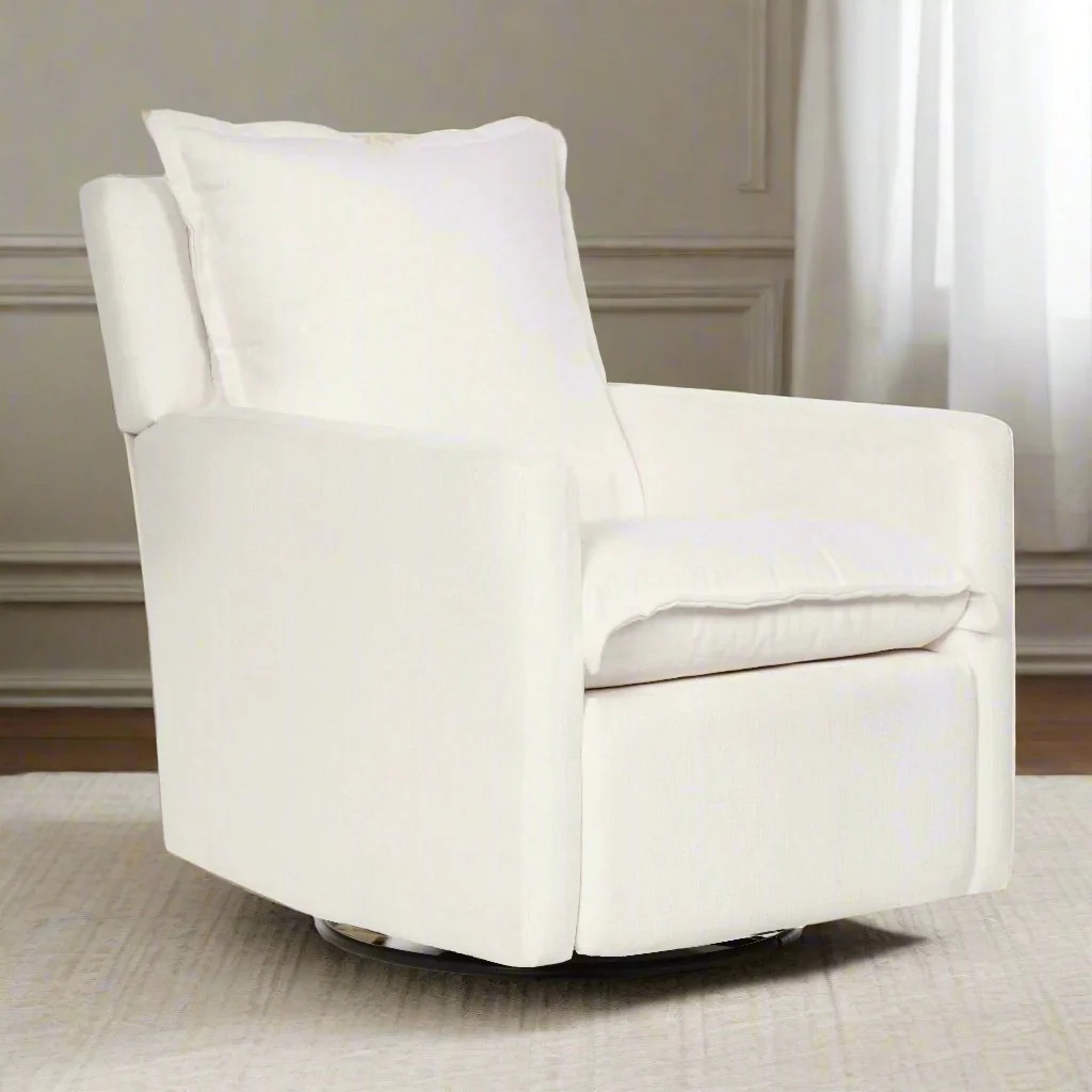 QUICK SHIP FLYNN – Recliner Swivel Nursery Glider – High Performance Ivory | Oilo Studio