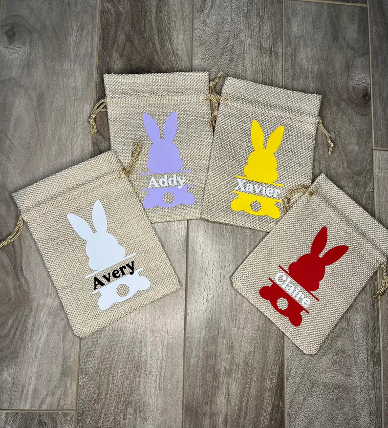 Personalized Easter/rabbit/bunny Drawstring Children's Bags - Etsy Canada | Etsy (CAD)