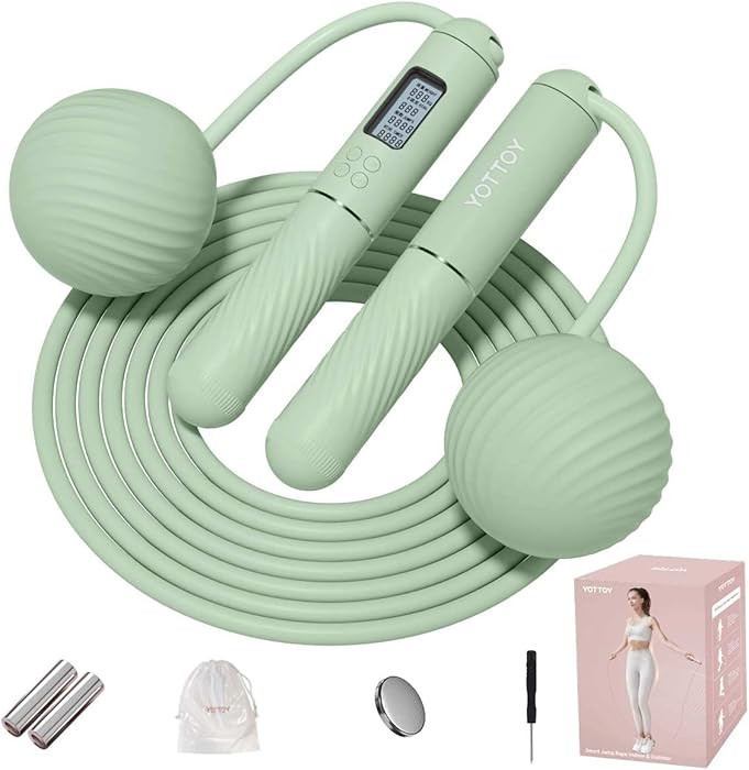YOTTOY Skipping Ropes for Adults -Cordless Counter Jump Rope with Large Cordless Ball-Weighted Ju... | Amazon (US)