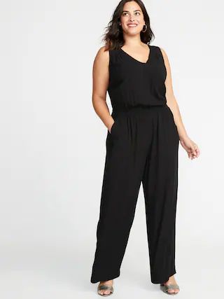 Waist-Defined Plus-Size Sleeveless Jumpsuit | Old Navy US