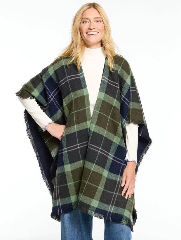 Aspen Plaid Ruana | Talbots