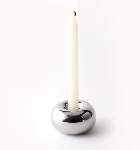 Silver Modern Doughnut Shaped Candlestick Holder, Small Decorative Taper Candle Holder for Bathtu... | Amazon (US)