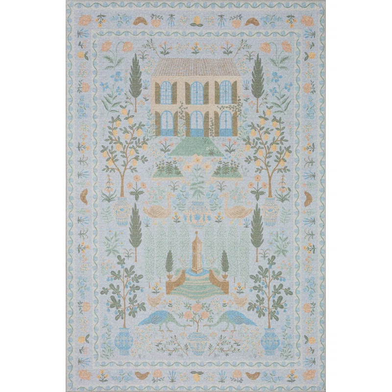 Rifle Paper Co. x Loloi Menagerie MEN-03 Camont Cream Rug | Wayfair North America