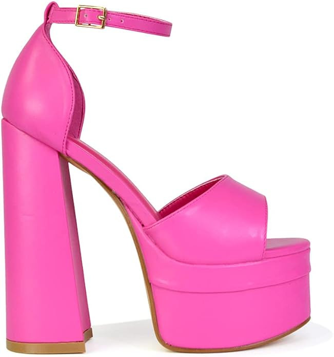 Womens Strappy Ankle Strap Sandals Ladies Platform Peep Toe High Heel Court Shoes Size 3-8 | Amazon (UK)