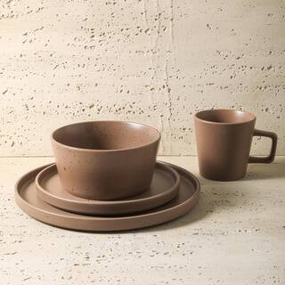 STONE LAIN Stone Lain Celina 32-Piece Dinnerware Set Stoneware, Service For 8, Brown Matte BLB047... | The Home Depot