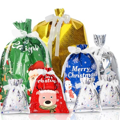Christmas Gift Bags-41 PCS For Holiday Gift Assorted Sizes Bulk (Large Medium Small) | Amazon (US)