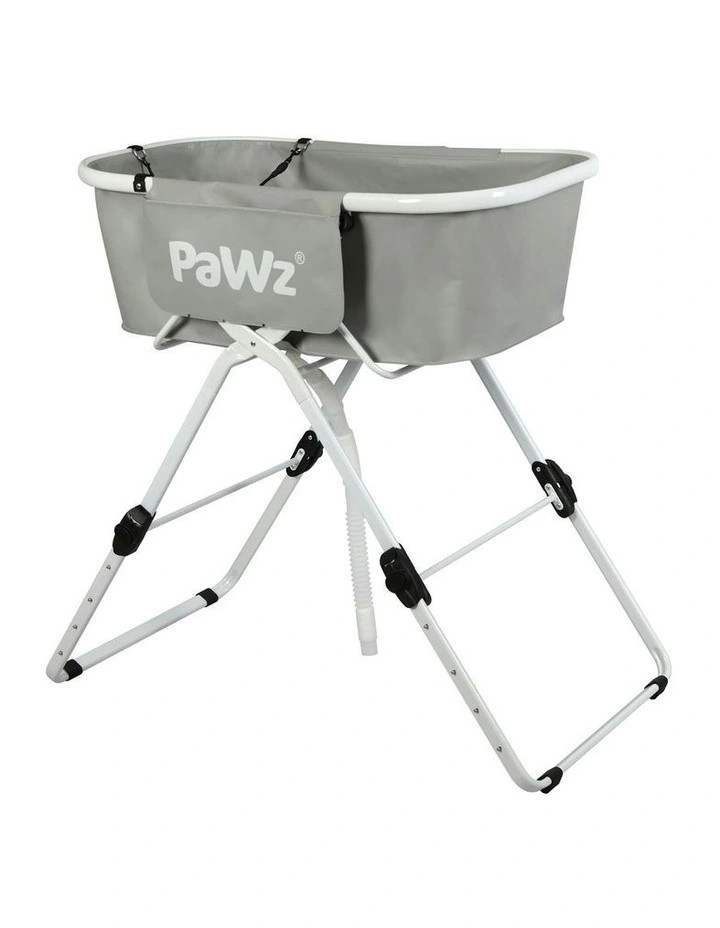 PaWzPet Adjustable Height Folding Bathtub Basin in Grey | Myer