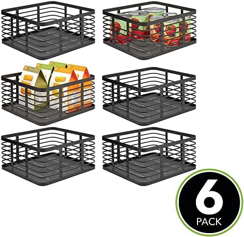 mDesign Modern Decor Metal Wire Food Organizer Storage Bin Baskets for Kitchen Cabinets, Pantry, Bat | Amazon (US)